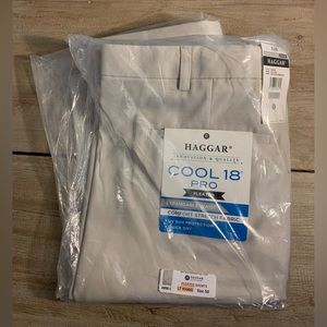 HAGGAR Men’s Pleated Shorts Cool 18 Pro Gabardine Big & Tall Size 50 KHAKI